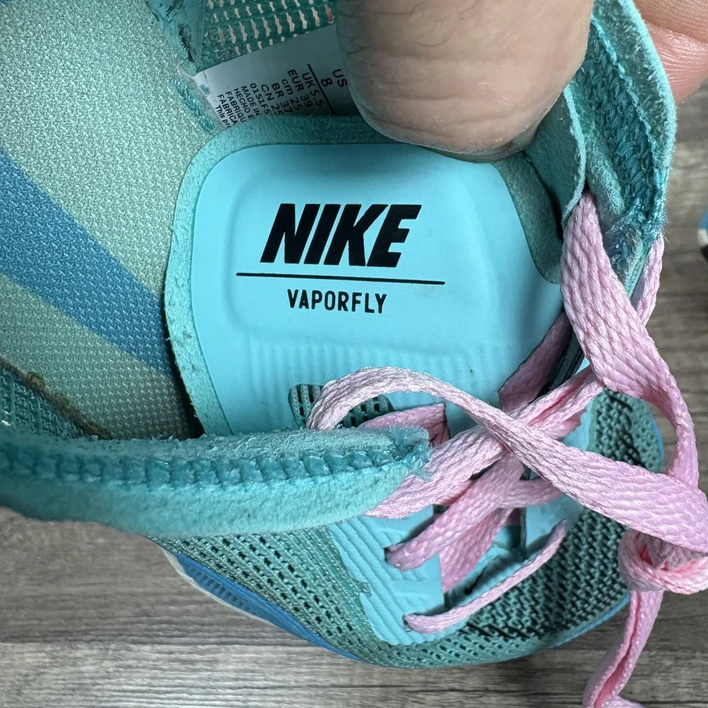 Nike Vaporfly Next% 2 Green Blue Womens US Size 8 CU4123-300 Running Shoes
